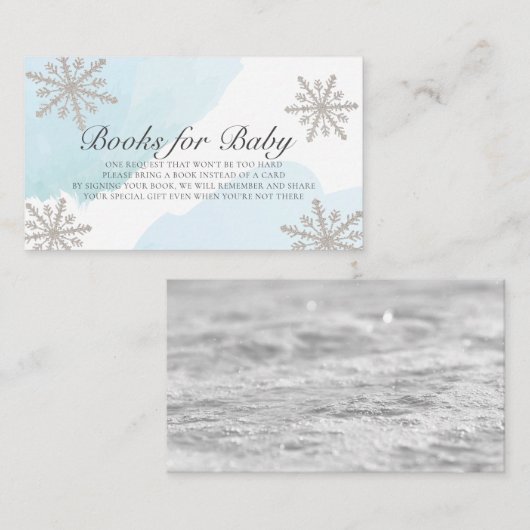 Blaue Farbe Silberschneeflocken Buchanfrage Begleitkarte (Vorne/Hinten)