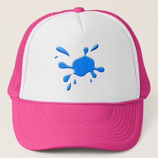 Blaue Farbe Splodge Truckerkappe (Vorderseite)