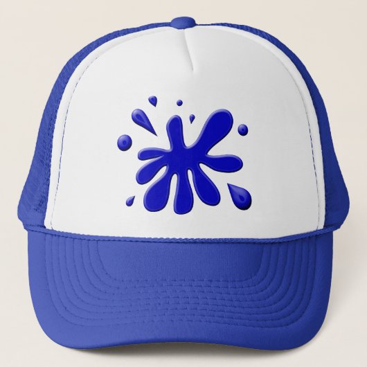 Blaue Farbe Splodge Truckerkappe (Vorderseite)