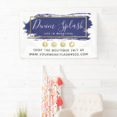 Blaue Farbe Stroke & moderne Goldene Geometrie Banner (Insitu)