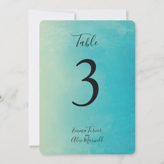 Blaue Farbe | TISCHNUMMERN (Rückseite)