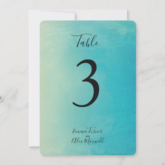 Blaue Farbe | TISCHNUMMERN (Vorderseite)