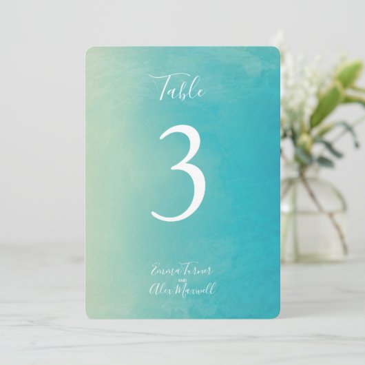 Blaue Farbe | TISCHNUMMERN (Stehend Vorderseite)