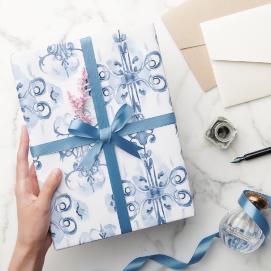 Blaue Farbe Vintag Geschenkpapier (Schenken)
