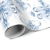 Blaue Farbe Vintag Geschenkpapier (Rolleneckpunkt)