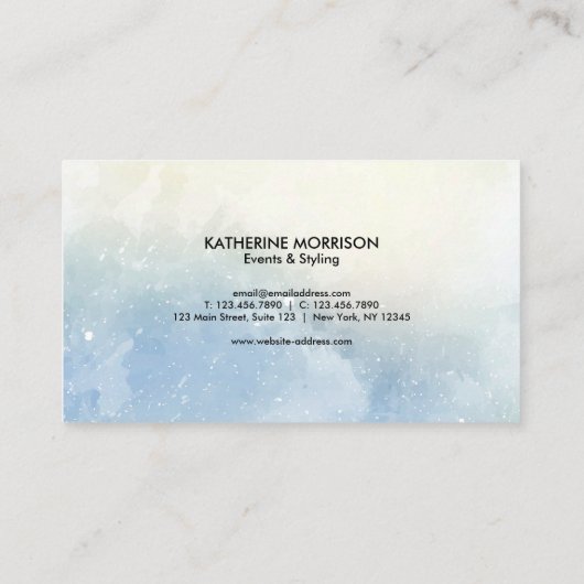 Blaue Farbe Visitenkarte (Rückseite)