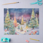 Blaue Farbe Wasserfarbe Decoupage Winter Szene Seidenpapier (Basteln)