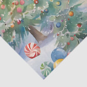 Blaue Farbe Wasserfarbe Decoupage Winter Szene Seidenpapier (Detail)