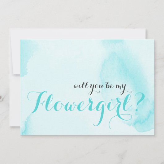 Blaue Farbe | Wirst du mein Mädchen sein? Einladung (Vorderseite)