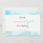 Blaue Farbe | Wirst du mein Mädchen sein? Einladung (Rückseite)