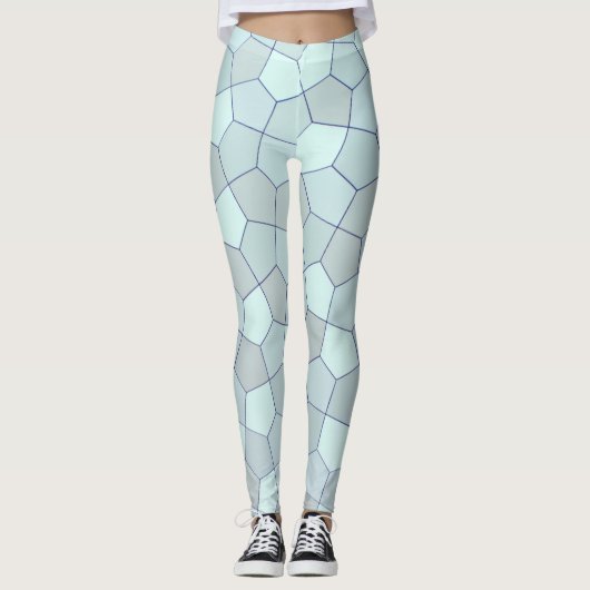 Blaue Farben Abstrakt Leggings (Vorderseite)