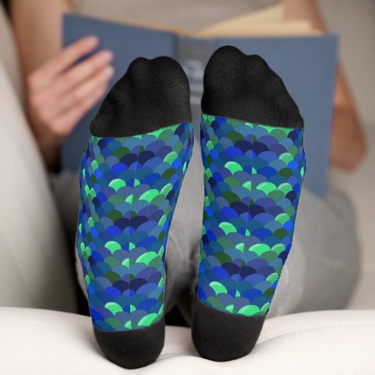 Blaue Farben mermade skin Socken (Unterseite)