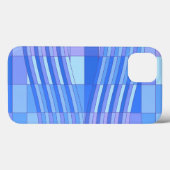 Blaue Farben Wavy-Rechtecke Case-Mate iPhone Hülle (Rückseite (Horizontal))