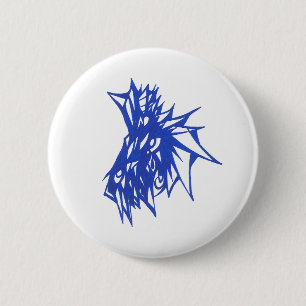 Blaue farbenfrohe abstrakte Stammes-Tattoo-Kunst Button