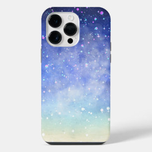 Blaue farbenfrohe moderne Wasserfarben-Kunst Stern iPhone 14 Pro Max Hülle