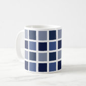 Blaue Farbquadrate Kariert Kaffeetasse (Vorderseite Links)