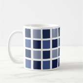 Blaue Farbquadrate Kariert Kaffeetasse (Links)