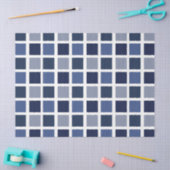 Blaue Farbquadrate Kariert Seidenpapier (Basteln)