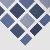 Blaue Farbquadrate Kariert Seidenpapier (Detail)