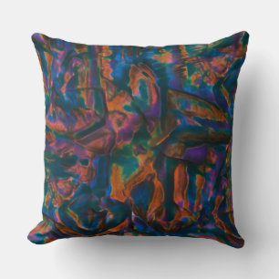 Blaue Farbtöne aus gealtertem Kupfer Kissen