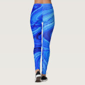 Blaue Farbtöne der Aquarellkunst Leggings (Rückseite)