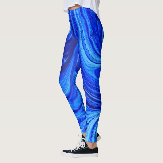 Blaue Farbtöne der Aquarellkunst Leggings (Links)