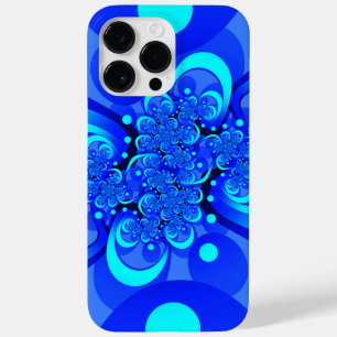 Blaue Farbtöne Moderne Abstrakte Fraktal-Kunst Case-Mate iPhone 14 Pro Max Hülle