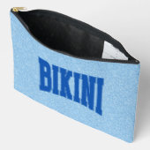 Blaue Faux-Glitter + Navy BIKINI Zubehörtasche (Offen)