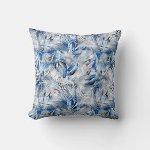 Blaue Feder Elegant Modern und Stylisch Kissen