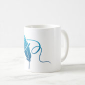 Blaue Feder Kaffeetasse (VorderseiteRechts)