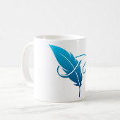 Blaue Feder Kaffeetasse (Vorderseite Links)