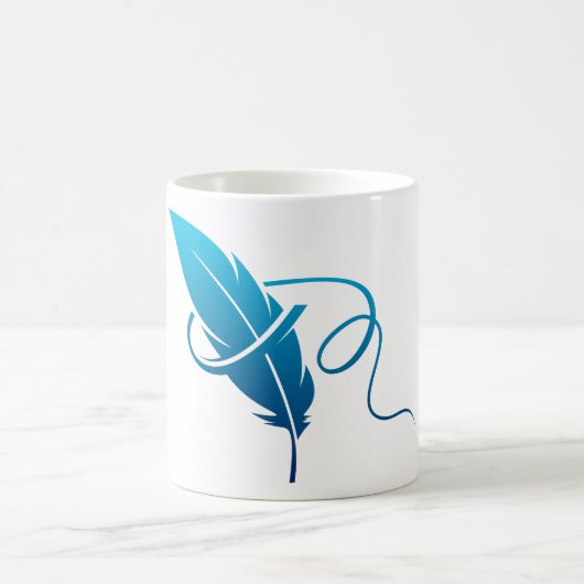 Blaue Feder Kaffeetasse (Mittel)
