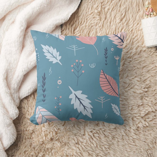 blaue Feder Kissen (Decke)