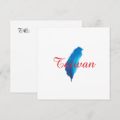 Blaue Feder Taiwan Karte Postkarte (Vorne/Hinten)