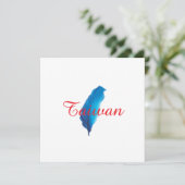 Blaue Feder Taiwan Karte Postkarte (Stehend Vorderseite)