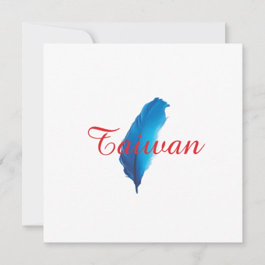 Blaue Feder Taiwan Karte Postkarte (Vorderseite)