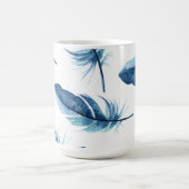 Blaue Feder-Tasse Kaffeetasse (Mittel)