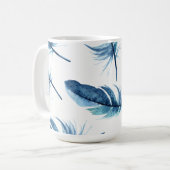 Blaue Feder-Tasse Kaffeetasse (Vorderseite Links)