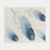 Blaue Feder Weiche Ästhetik Moderne Küste Fleecedecke (Vorderseite (Horizontal))