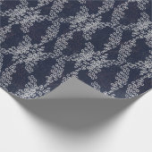 Blaue Federkernkonstruktion Geschenkpapier (Ecke)