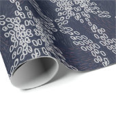 Blaue Federkernkonstruktion Geschenkpapier (Rolleneckpunkt)