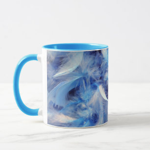 Blaue Federn Keramik-Tasse Tasse