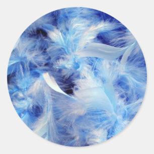 Blaue Federn Runder Aufkleber
