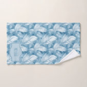 Blaue Federn Zarte Hellblaue Monogrammierte Badhandtuch Set (Handtuch)