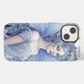 Blaue Fee Fantasy Kunst iPhone Hülle (Rückseite (Horizontal))