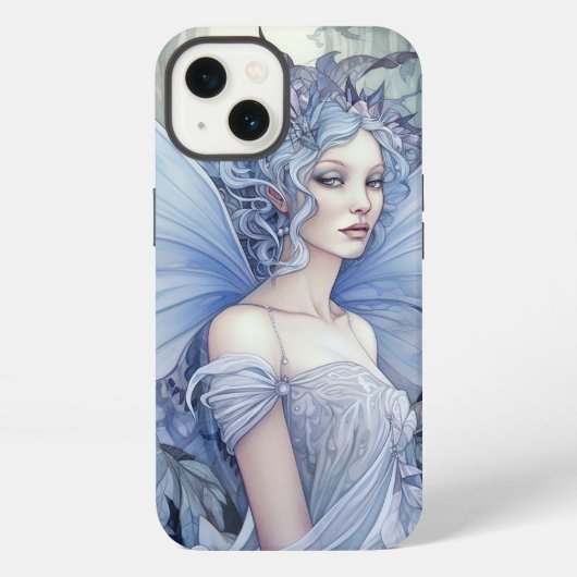 Blaue Fee Fantasy Kunst iPhone Hülle (Rückseite)