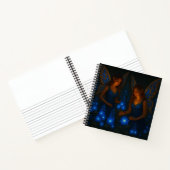 Blaue Fee Ruhig Friedlich Fantasie Blumenmuster Notizblock (Innenseite)