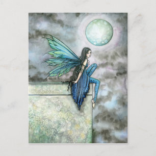 Blaue Feen-Postkarte von Molly Harrison Postkarte