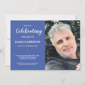 Blaue Feier des Lebens mit Beerdigung des Fotos Einladung (Vorderseite)