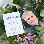 Blaue Feier des Lebens mit Beerdigung des Fotos Einladung